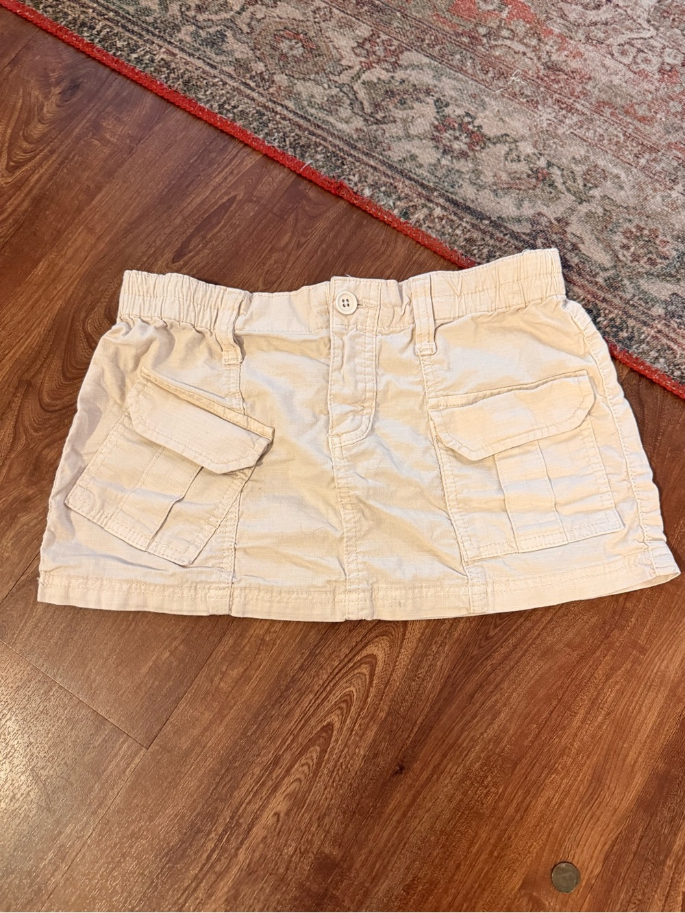BDG Soft Beige Elastic Waist Mini Skirt